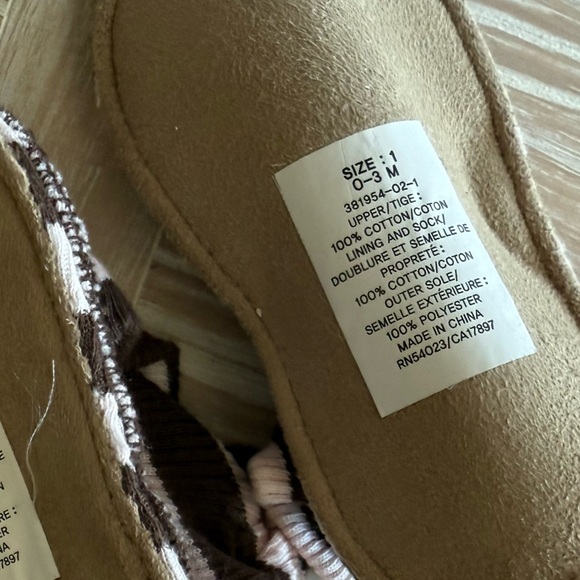 Baby girl super soft pastel Striped Brown and pink Kids Slipper booties/shoes••• - Picture 5 of 5